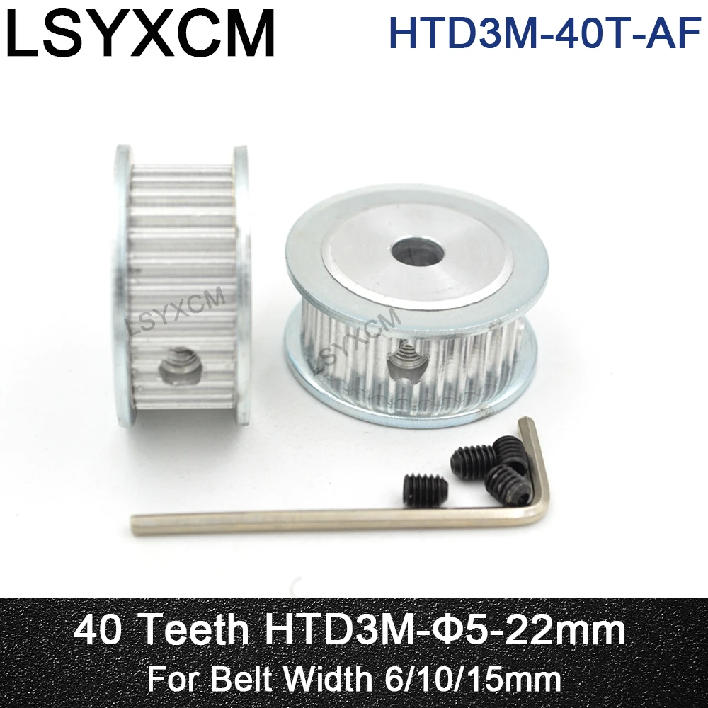 

3M 40T Timing Pulley 5/6/8/10/12/14/15/22mm Bore Gear Pulley 3mm Pitch 6/10/15mm Belt Width Alloy Synchronous AF Belt Pulleys