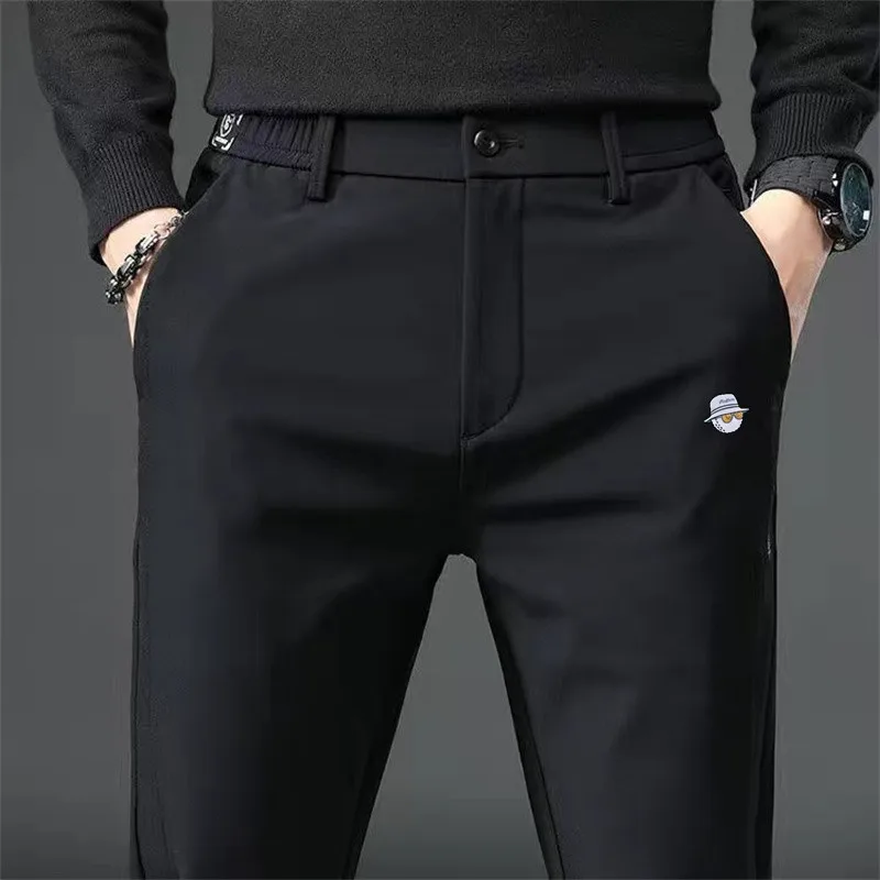 New Men Golf Pants Autumn Winter Golf Wear Cargo Pants Thicken Breathable Loose Trousers Elasticity Mans Fashion Casual Trousers