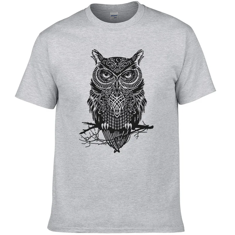 Лето 2023 модная уличная мужская хлопковая футболка с принтом совы аниме животных