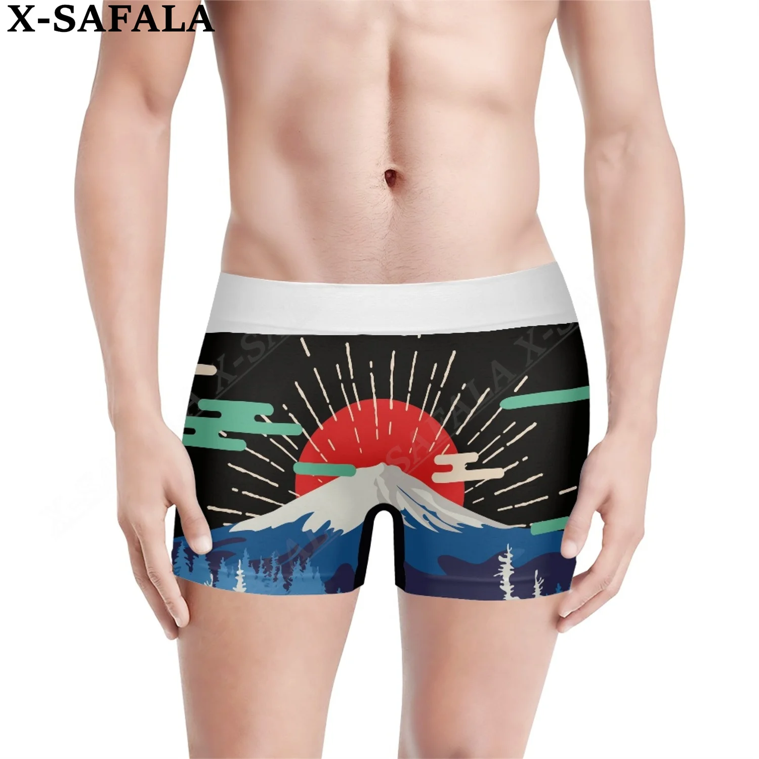 

Abstract Japanes Spot 3D Prints Men‘s Underwear Shorts Seamless Pants High Elastic Swimwear Beach Swimming Trunks Comfortable