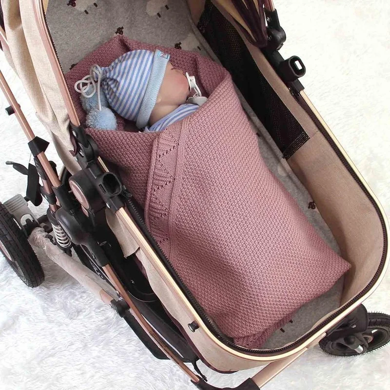 2023 Baby Blankets Knitted Newborn Swaddle Wrap Crib Quilt Super Soft Toddler Stroller Sofa Bedding Sleeping Covers 100*80cm