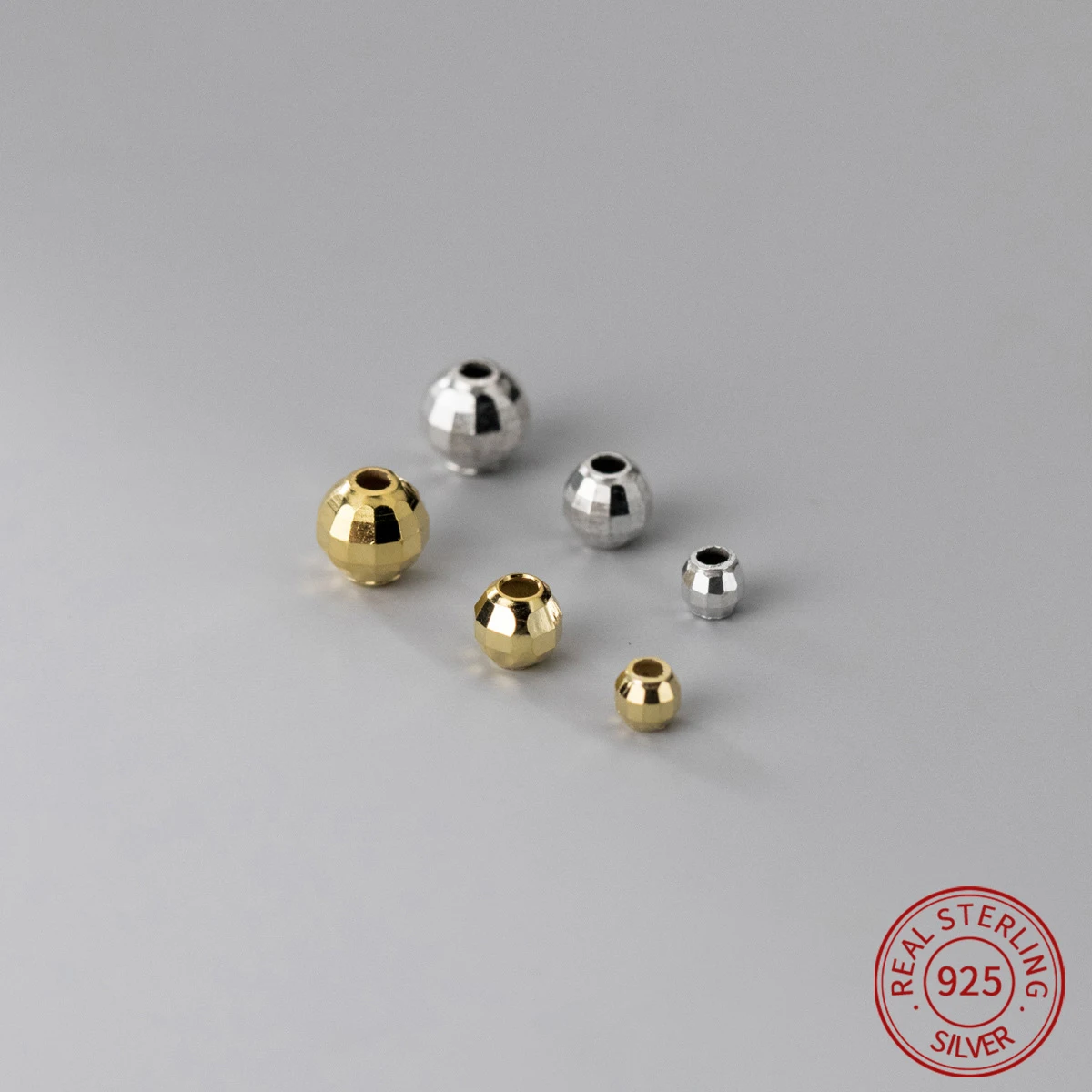 

Серебряные лазерные круглые бусины S925 для изготовления браслетов, ювелирных изделий, рукоделия, свободные бусины