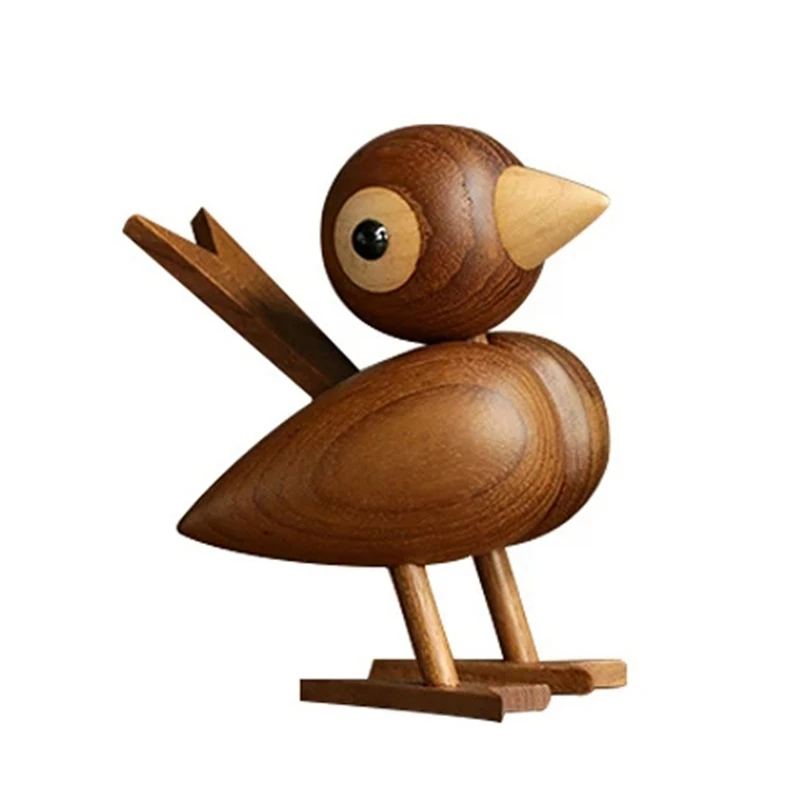 

AT69 -Denmark Nordic Style Wood Sparrow Bird Ornaments American Puppet Wooden Play Room Study Desktop Accessories