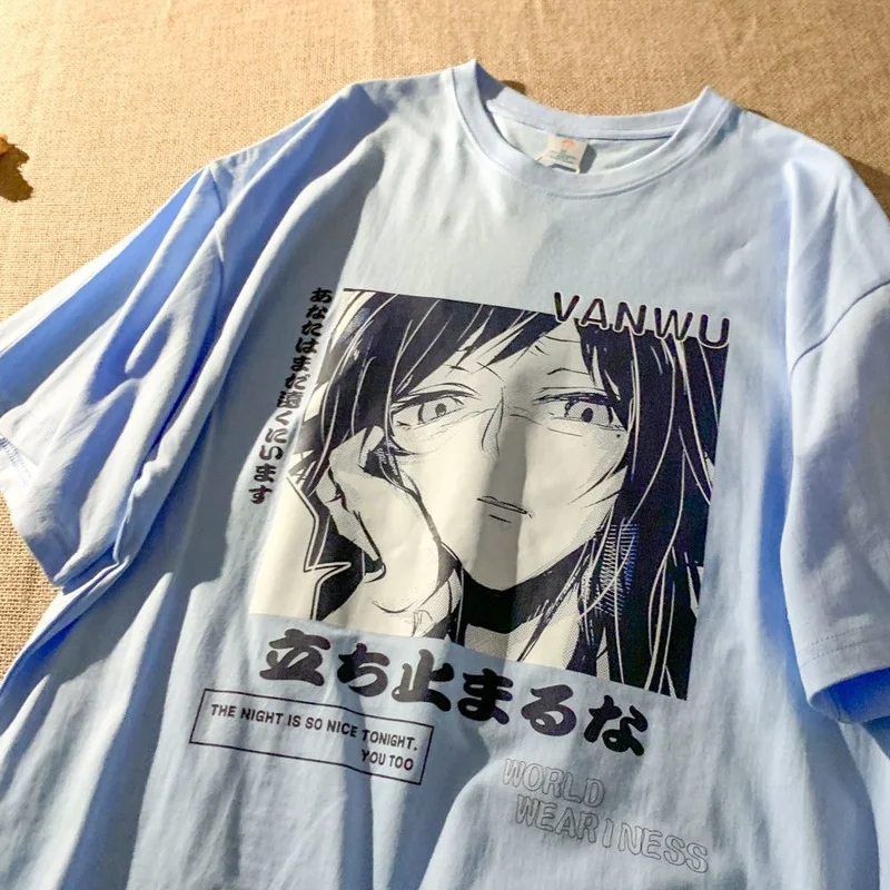 

Футболка Y2k Мужская/женская с японским принтом и графическим принтом, 100% хлопок