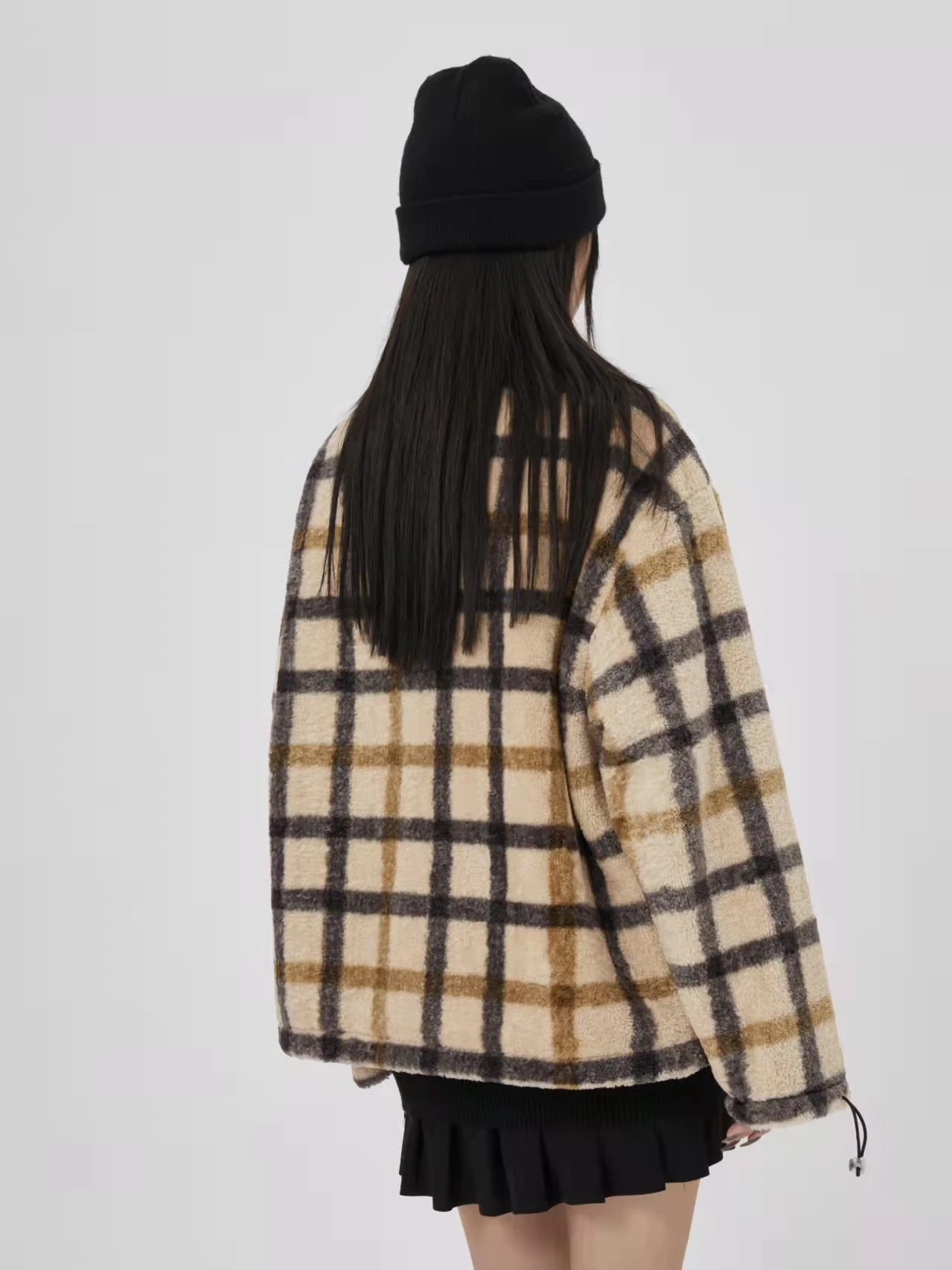 Small Fragrance Jacket Women New Autumn and Winter Cotton Clothes Korean Style Fashion Thick Loose Retro Plaid Cotton Coat New