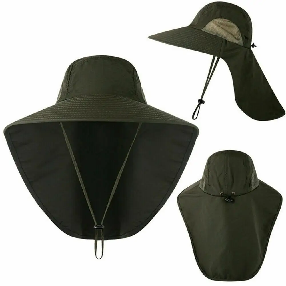 

Fishing Sun Hat UV Protection Neck Cover Sun Protect Cap Wide Brim Neck Flap Fishing Cap for Travel Camping Hiking Boating