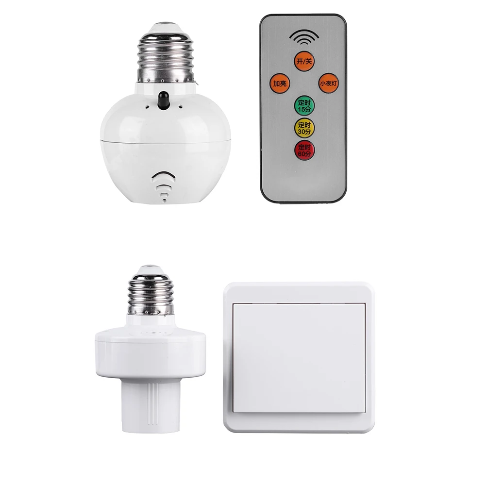 

E27 Light Socket Lamp Holder Wireless Remote Control Adapter Converter for LED Bulbs Light Socket ON/Off Base Switch Kit
