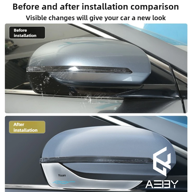 Фото AEBY для BYD Atto 3 Smart Driving Edition 2022-2025, автомобильное прозрачное зеркало заднего вида, полоса для предотвращения столкновений, наклейка против царапин №3