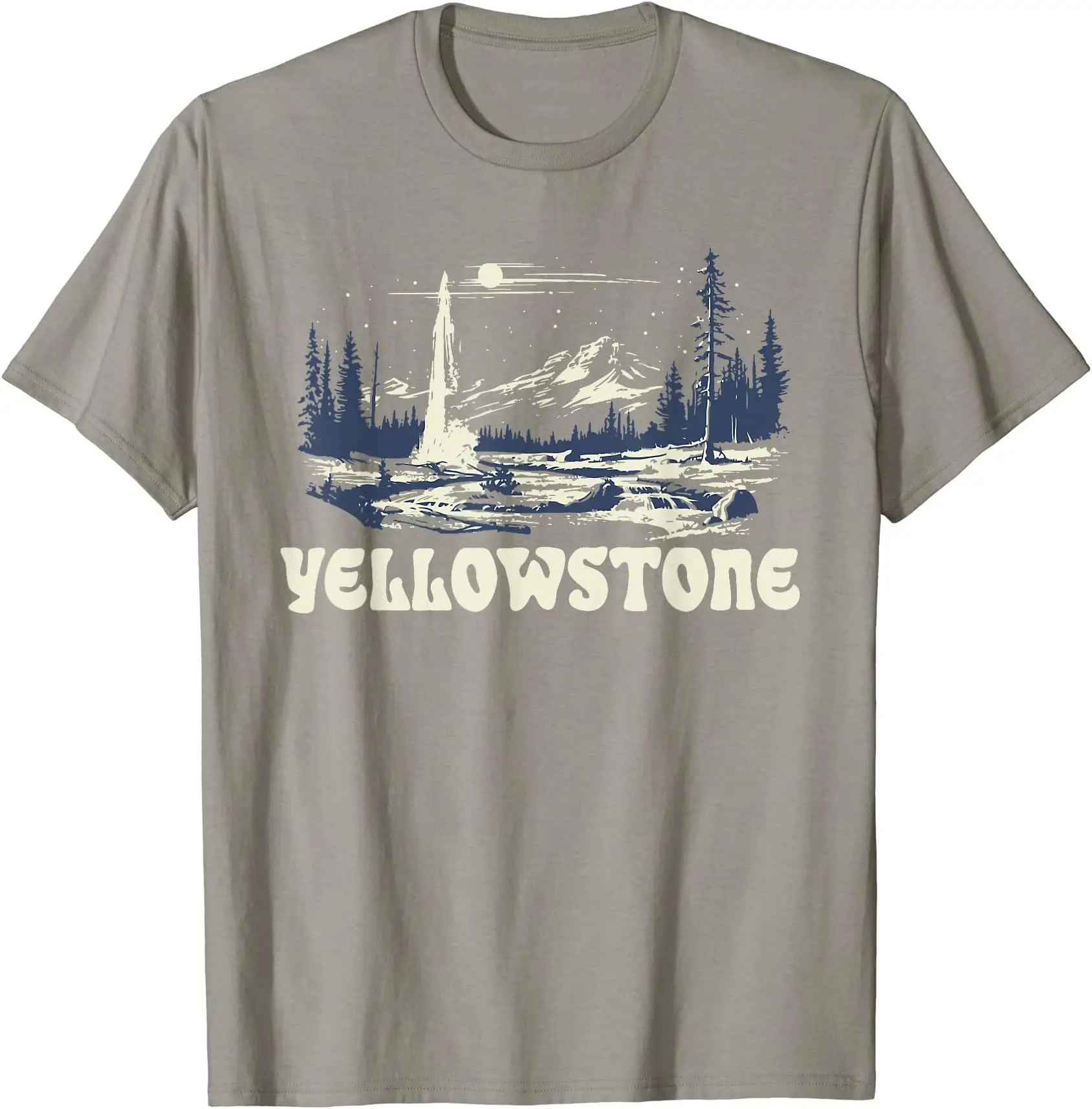 Yellowstone Vintage Geyser Retro T-Shirt Unisex T-shirts for Men Women Summer Tees Cotton Luxury brand vintage oversized