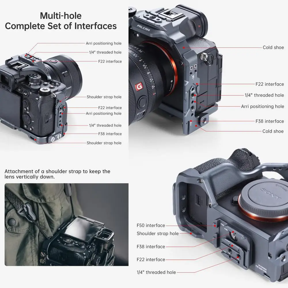 Комплект клетки FALCAM F22 F38 и F50 для камеры Sony A7R5/A7M4/A1