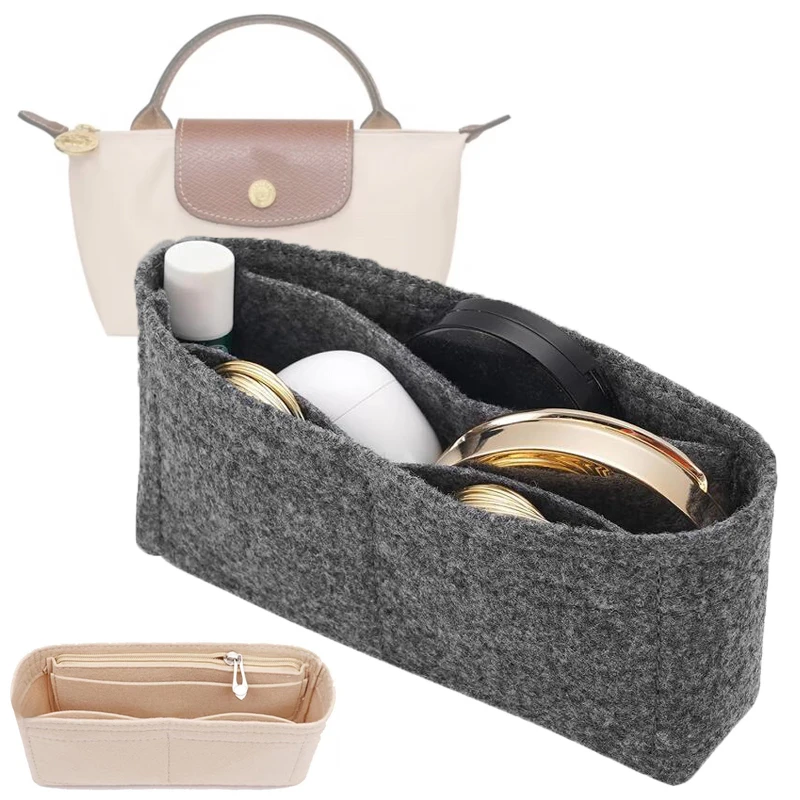 Фетровая Сумка-вкладыш для Longchamp Mini сумка-вкладыш фетровая ткань сумки макияжа