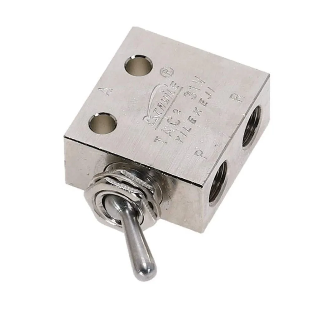 

Durable Valves & Manifolds Pneumatic Valve TAC2-31V Rectangle Mechanical Silver Tone Toggle Lever/hold Type 1.35MPa