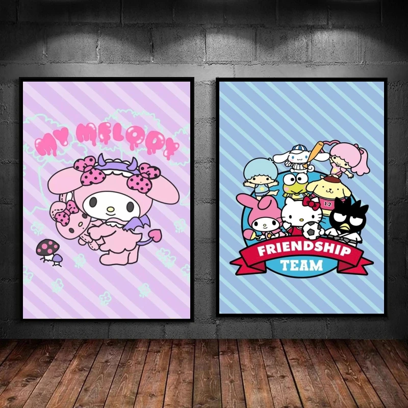 

Anime Character Pictures Sanrios My Melody Classic Modular Painting Children's Bedroom Decor Gift Art Christmas Gifts