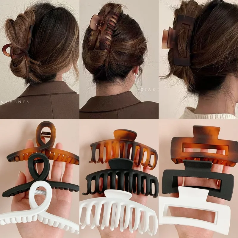 

Korean Women Hair Claw Plastic Hair Clips Simplicity Simplicity Large 11cm Claw Clip Girls Hair Accessories Hair Barrettes Gift