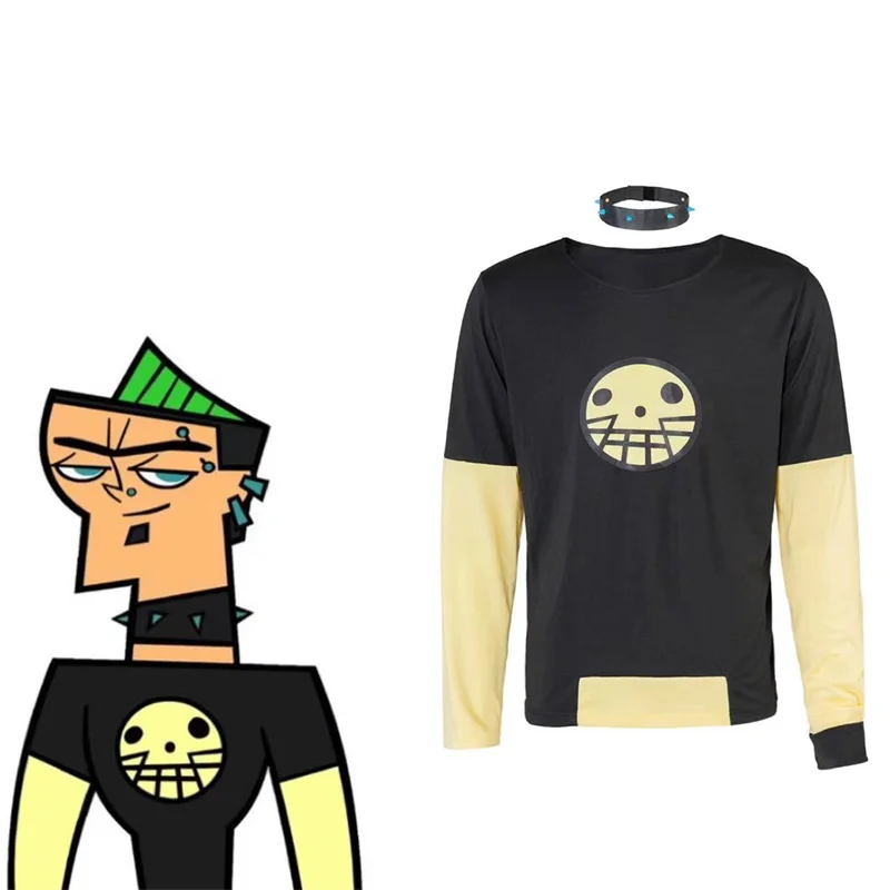 

Total Drama Duncan Cosplay Costume Casual Long Sleeve Shirt with Neckwear Halloween Carnival Outfits