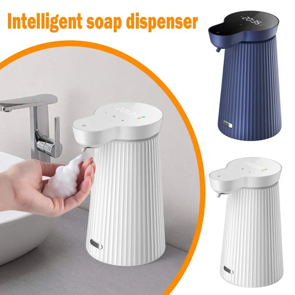 

500ML Automatic Foam Soap Dispenser Large Screen Time Display Touchless Infrared Sensor Liquid Soap Machine Pump Hand Sanitizer