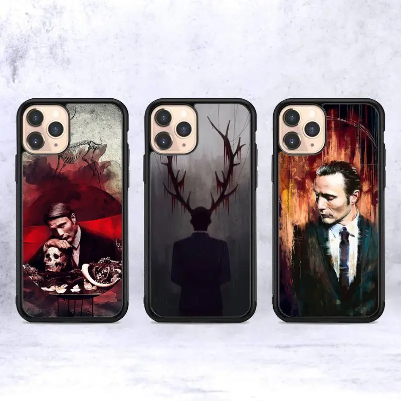 

FHNBLJ Hannibal Phone Case Silicone PC+TPU Case for iPhone 11 12 13 Pro Max 8 7 6 Plus X SE XR Hard Fundas