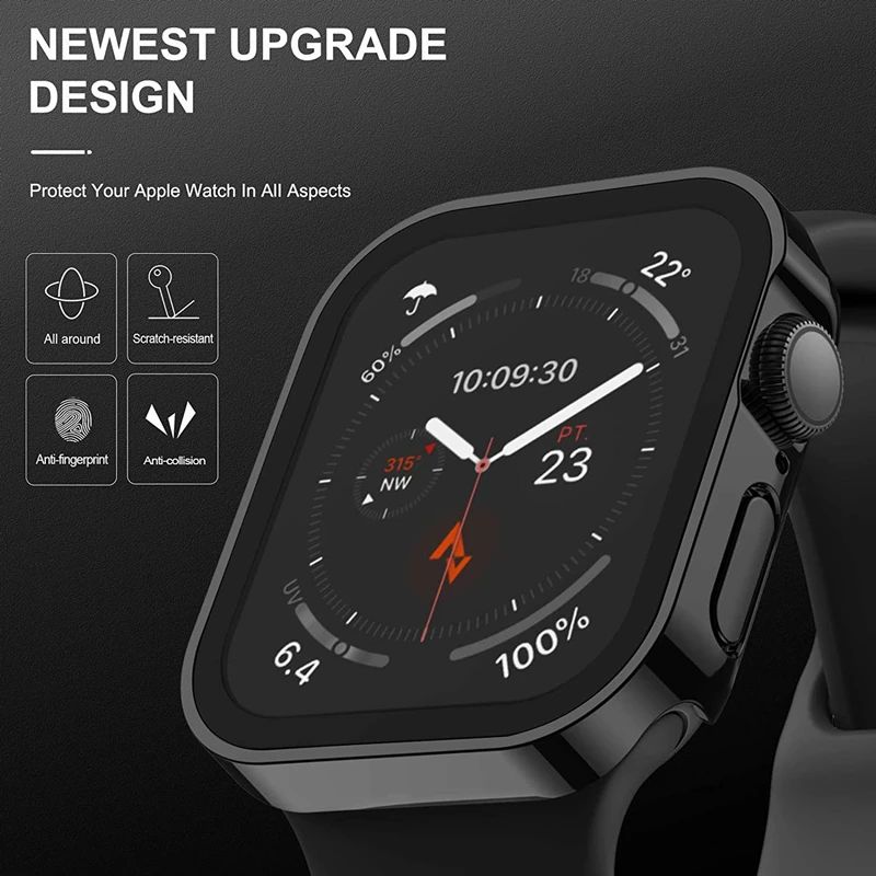 Фото Водонепроницаемый телефон для Apple Watch 7 8 9 45/41 мм, закаленное защитное стекло для iWatch series 5 SE 6 40/44 мм, Ultra1 2 49 мм, аксессуары №2