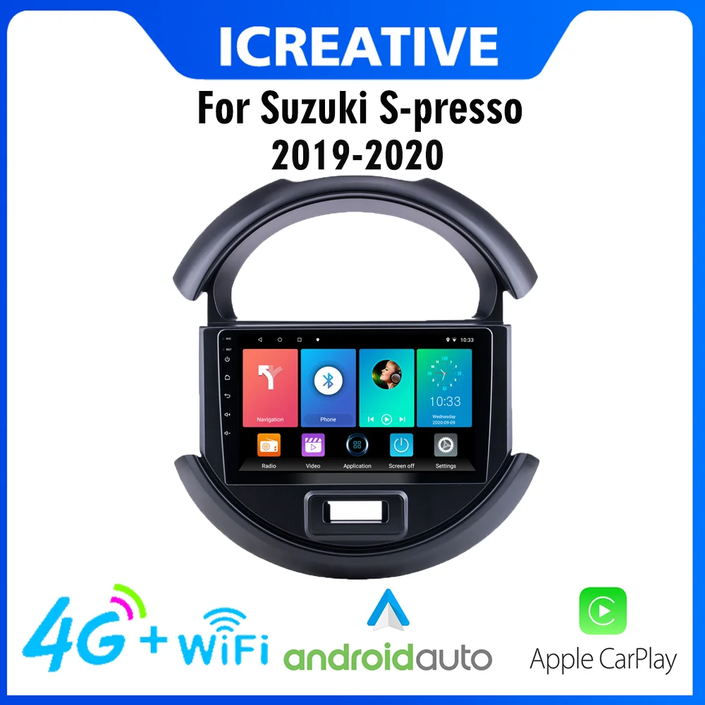 

4G Carplay Android Car Multimedia Player For Suzuki S-presso 2019 2020 GPS Autoradio 2 Din 9 Inch Radio Support WIFI DVR OBD