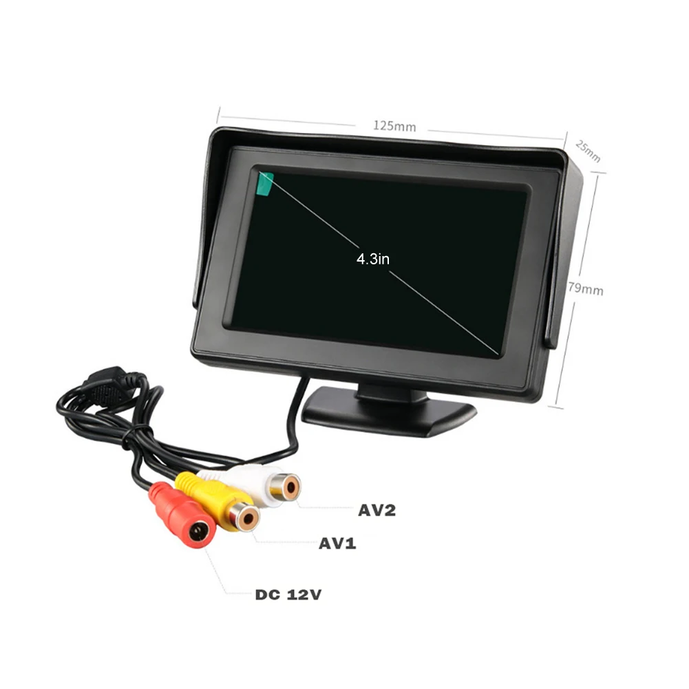 

Brand New Car Monitor Parking Camera ≤3W 300:1 4.3 Inch 480(H)×365(V) AUTO Accessories DC 9V-36V High-definition NTSC