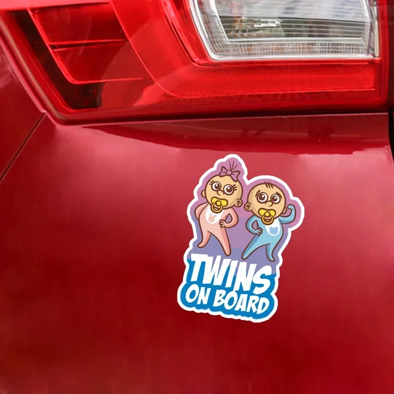 Индивидуальные детские наклейки в виде близнецов на автомобиль цветные