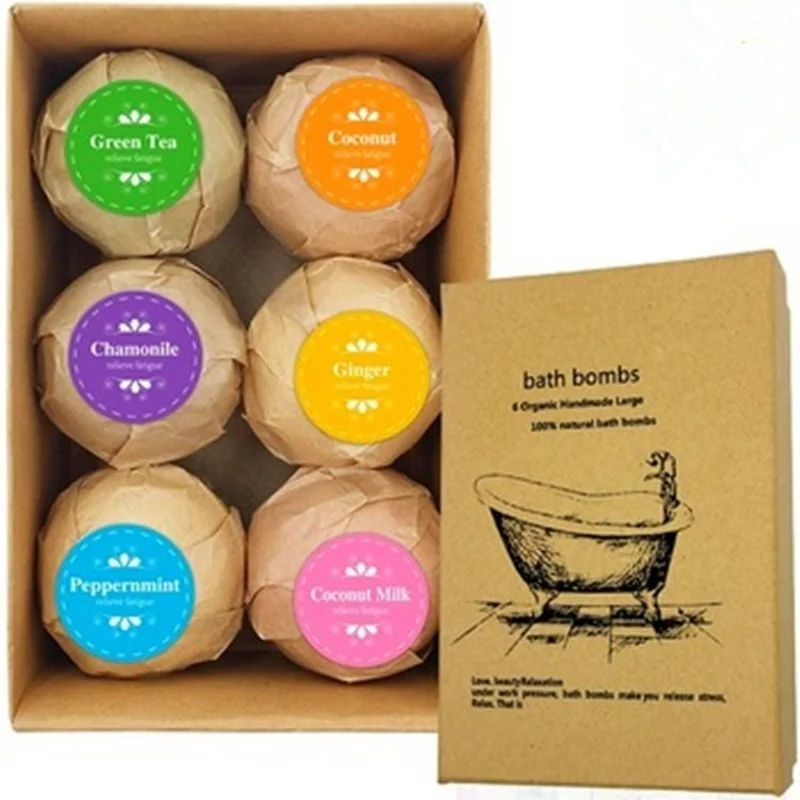 

6pcs Bathtub Bath Ball Fragrance Essential Oil Explosion Bath Salt Ball Bath Supplies Moisturizing Dry Skin Relaxing Scents