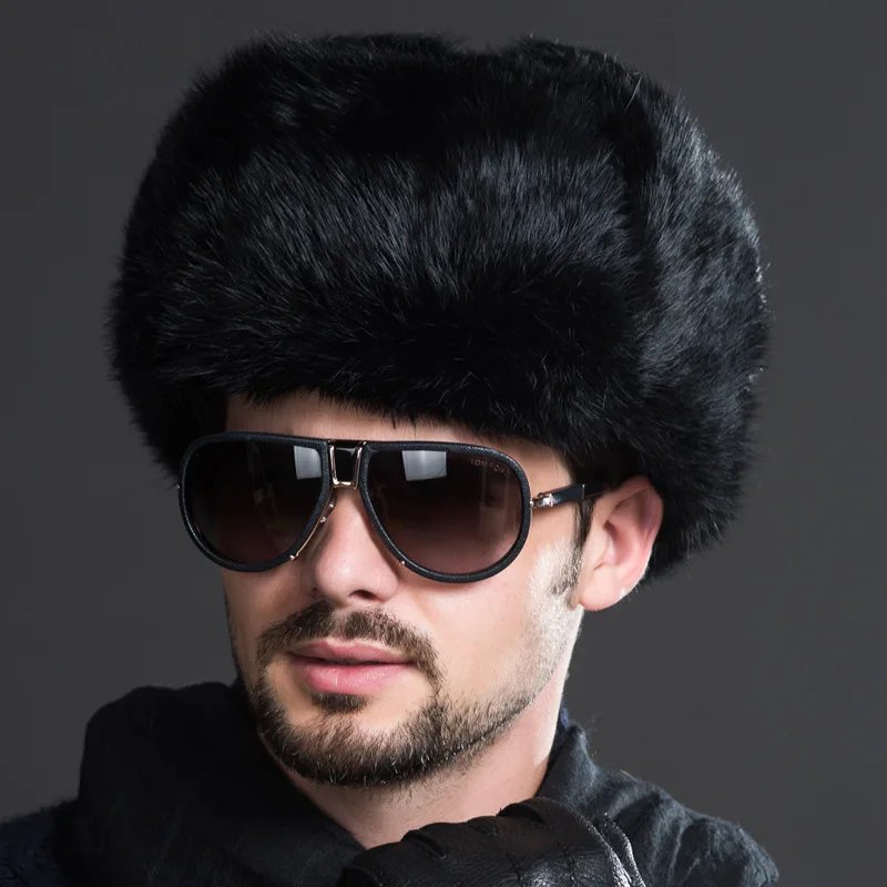 Men Bomber Hat Warm Thicken Faux Fur Earflap Russian Caps Male Leifeng Windproof Snow Ski Hat Black Brown Fashion Outdoor