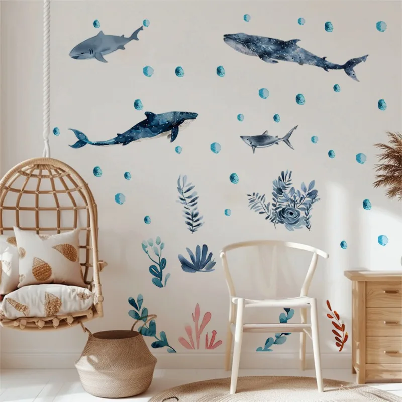 Подводная Морская жизнь Акула Кит настенные наклейки океан подводная фотография