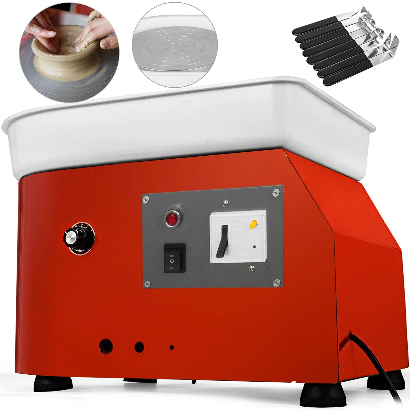 

350W 25cm Electric Pottery Wheel Machine w/ Tool Manual Ceramic Clay Art Craft
