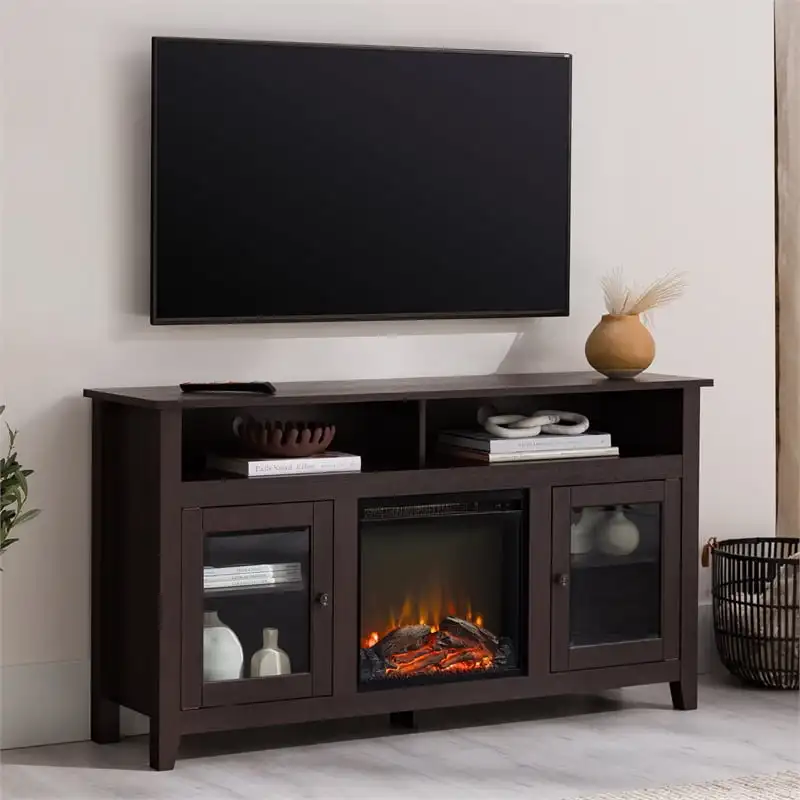 

Woven Paths Highboy 2 Door Electric Fireplace TV Stand for TVs up to 65", Espresso