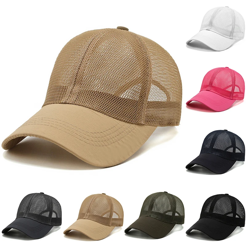 

Summer Full Mesh Baseball Cap Quick Dry Cooling Sun Protection Hiking Golf Running Adjustable Snapback Outdoor Hat Men Women