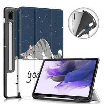 For Samsung Tab S8 S7 FE S6 lite Plus IPAD PRO AIR MINI 6 Strong Magnetic Trifold Auto Sleep Stand Case with pencil holder cover
