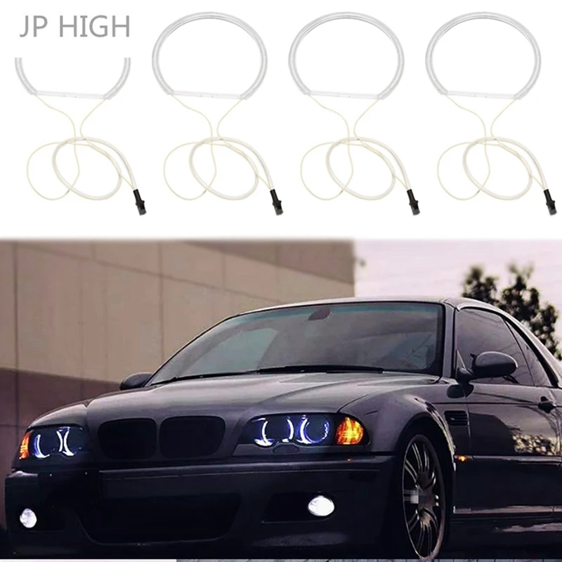

4Pcs White Headlight CCFL LED Angel Eyes Kit Halo Ring DRL Turn Signal Light CCFL Headlight Lamp For-BMW E36 E46 E39 E38