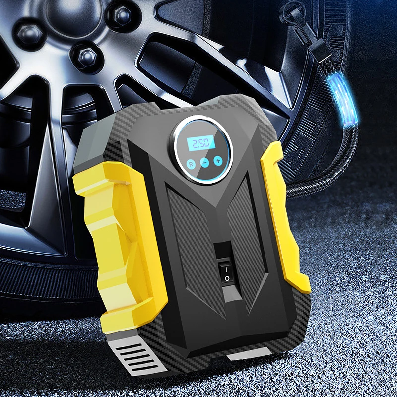 Купи Portable Automobile Air Compressor Digital Pointer Tire Inflation Pump LED Lamp Tire Compression Pump Compressor For Car Motorc за 983 рублей в магазине AliExpress