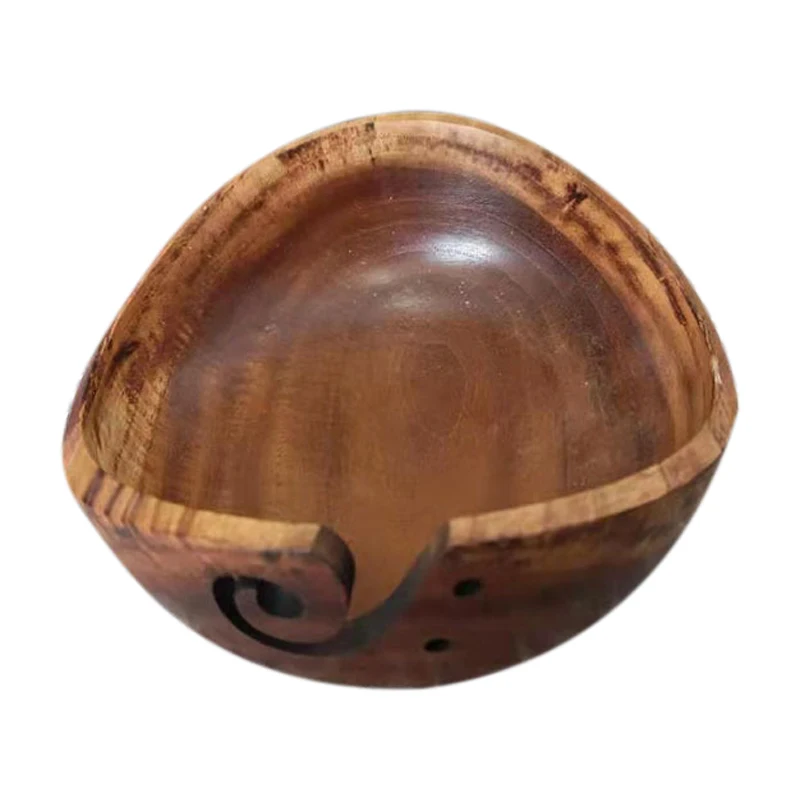 

Деревянная пряжа, трикотажная корзина для хранения шерсти с отверстиями, ручная работа, держатель для трикотажной пряжи