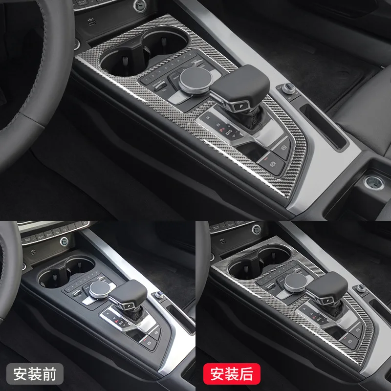 

For Audi A4 A4L B9 A5 2017-2020 Real Carbon Fiber Other Interior Accessories Gear Panel Frame Trim Stickers Car Stylying