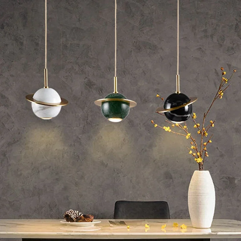 

Мраморная прикроватная лампа, роскошный современный минималистичный светильник в скандинавском стиле для ресторана и бара, Минималистичная Подвесная лампа