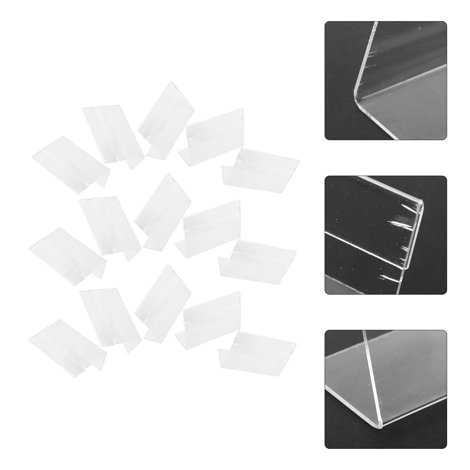 

20 шт. держатель этикеток, акриловая цена, прозрачные пластиковые контейнеры для хранения, стойка для монитора, настольная карта