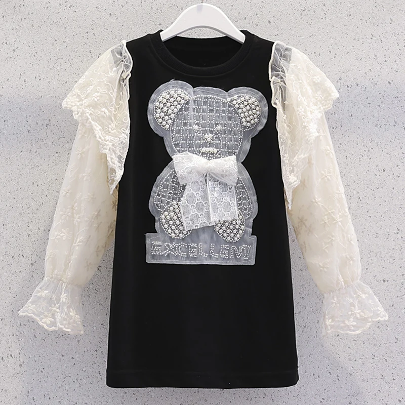 

Girls Dress Spring Long Sleeve Elegant Lace Children Dresses For Girls Costumes Princess Kids Teens Vestidos 6 8 10 12 13 Years
