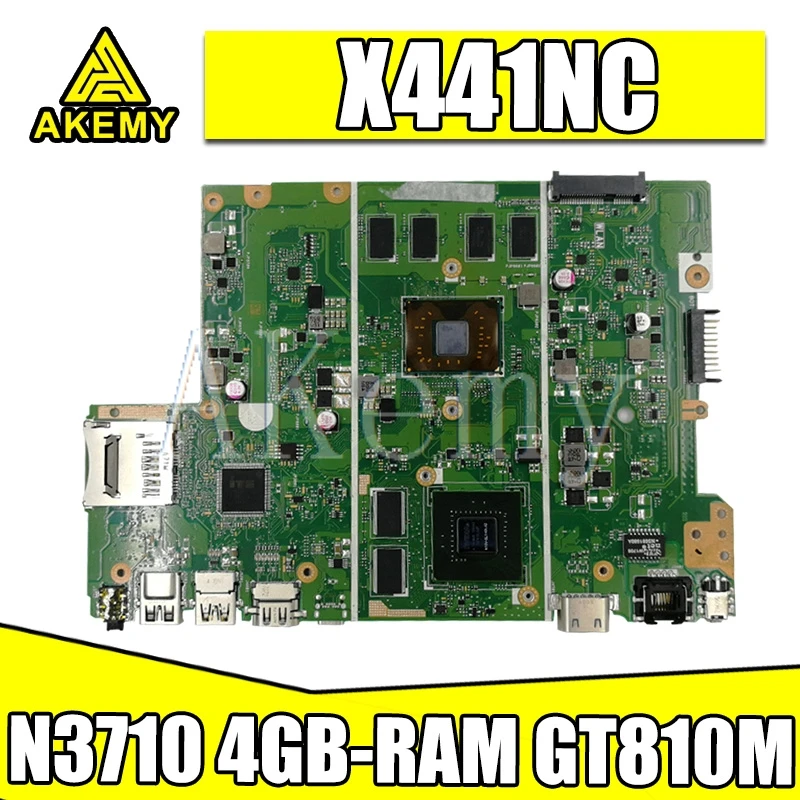 

Материнская плата X441NC, модель X441N X441NC, протестированная материнская плата OK N3710 CPU 4GB-RAM GT810M