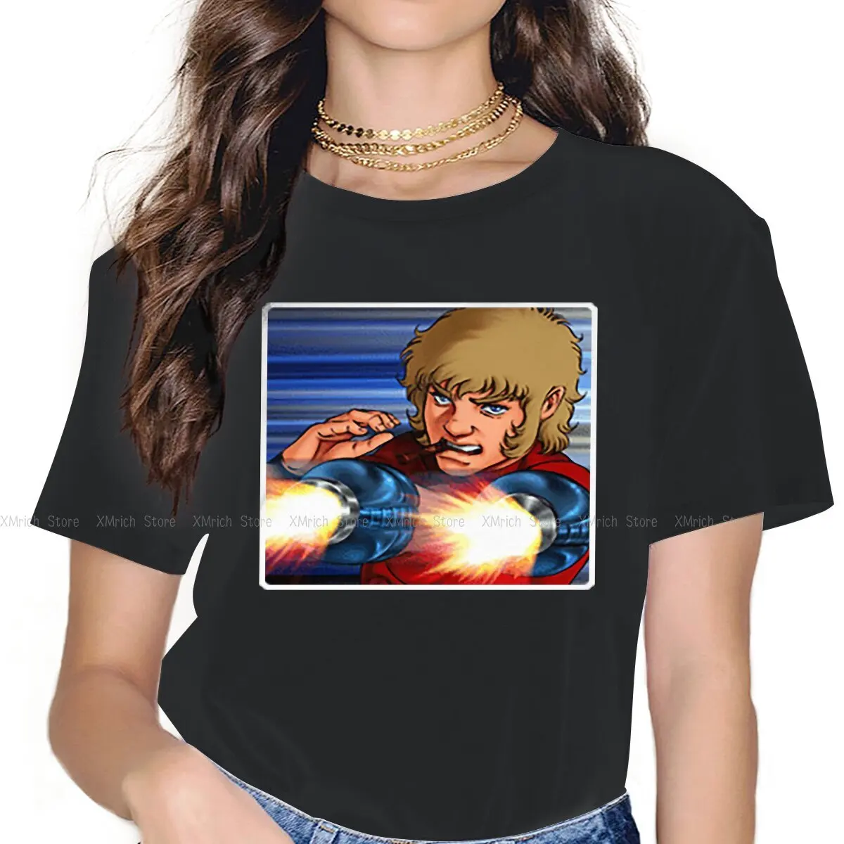 

Attack Psychogun Women Shirts Space Adventure Cobra Lady Armaroid Anime Oversized T-shirt Harajuku Vintage Female Clothing
