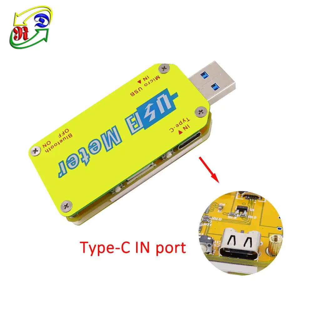 Цифровой USB 3.0 UM34C Type-C цветной дисплей Вольтметр постоянного тока амперметр