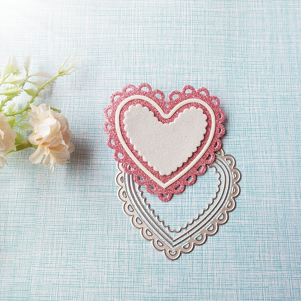 

New lace heart shape cutting dies, used for scrapbooks, embossed albums, card making DIY crafts