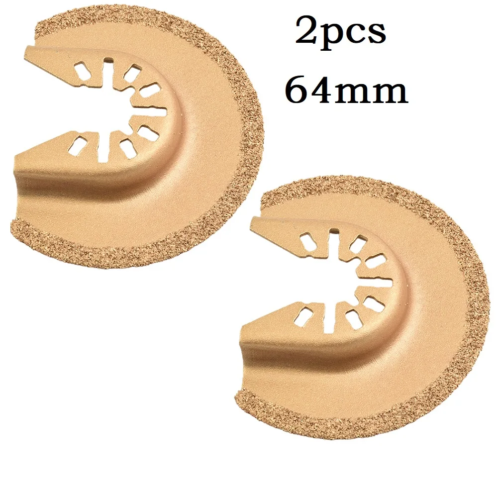 

High Quality Saw Blade Cutting Blade 2PCS 64mm Cutting Disc Diamond For Wood Half Circle Metal Cutting Oscillating