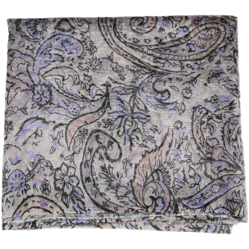 

Paisley Mesh Floral Print Cloth Vintage Plant Mesh Printed Spring and Summer Clothing Skirt Handmade DIY Fabric