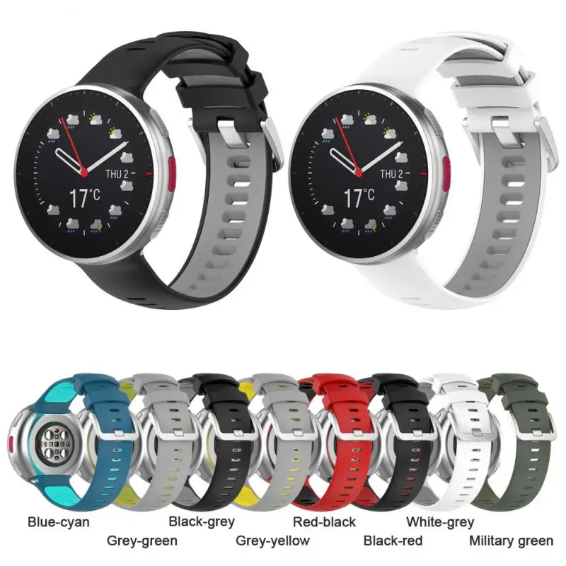 

Silicone Strap Smart Watch Two-color Replacement Wristband Breathable Smart Accessories Watch Strap For Polar Vantage V2