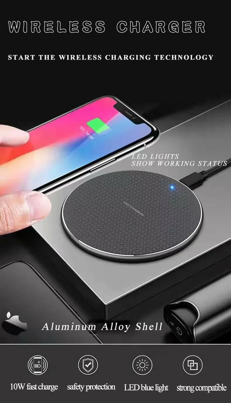 

10W Qi Wireless Charger For All mobile phones with wireless charging function Induction Fast Wireless Charging Dock Pad