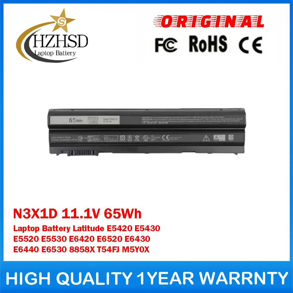 Фото Оригинальная батарея для ноутбука N3X1D 11.1V 65Wh для DELL Latitude E5420 E5430 E5520 E5530 E6420 E6520 E6430 E6440 E6530 8858X №1