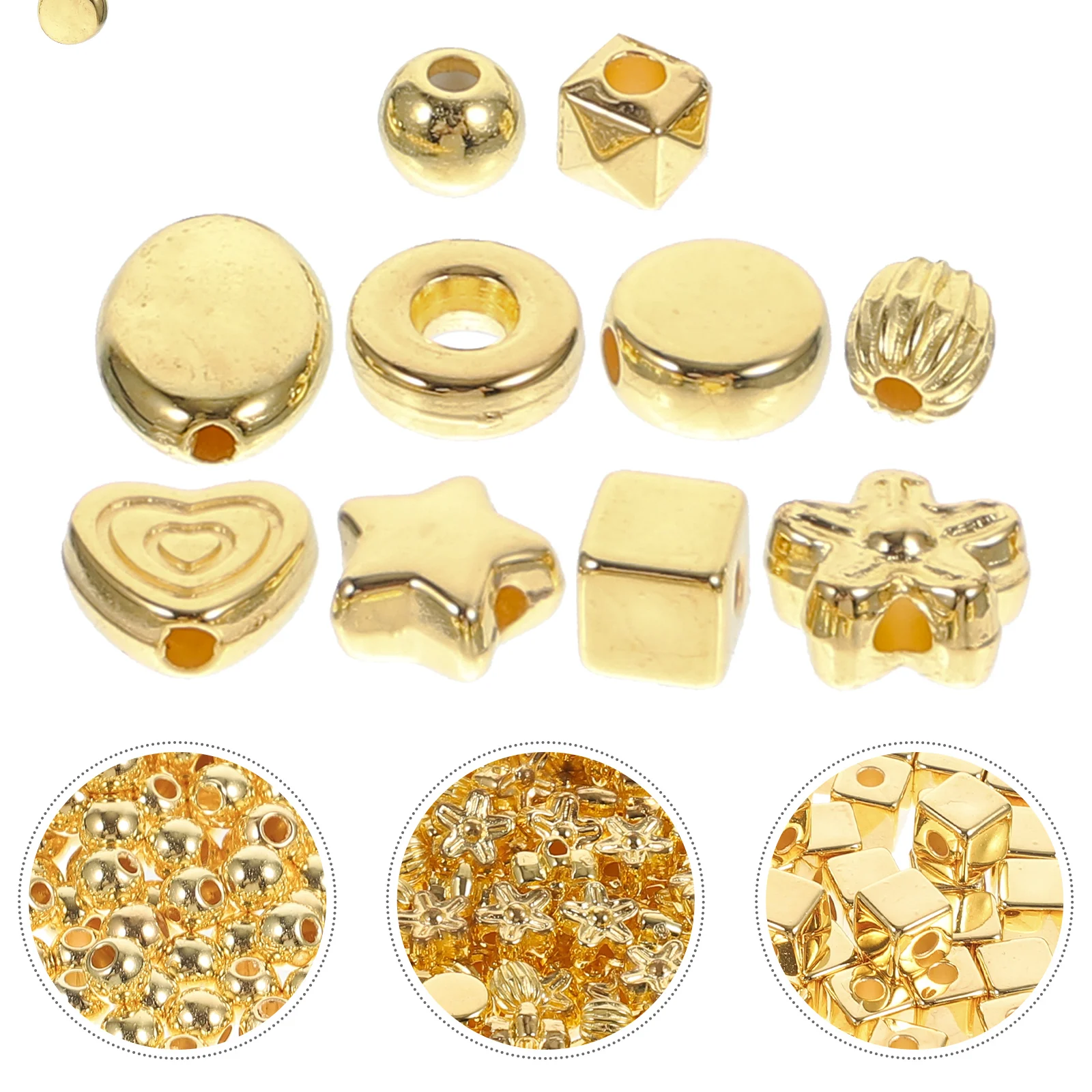 

1500 Pcs Spacer Bracelet Bead Loose Jewelry Crafting Beads Round Making Plastic Charms