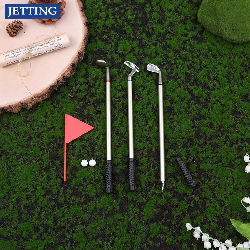 

Набор мини-ручек для гольфа, настольные рандомные подарочные зеленые ручки с 3 клюшками и настольные флаги